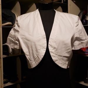 Jessica Howard white lined crop cardigan top Xl